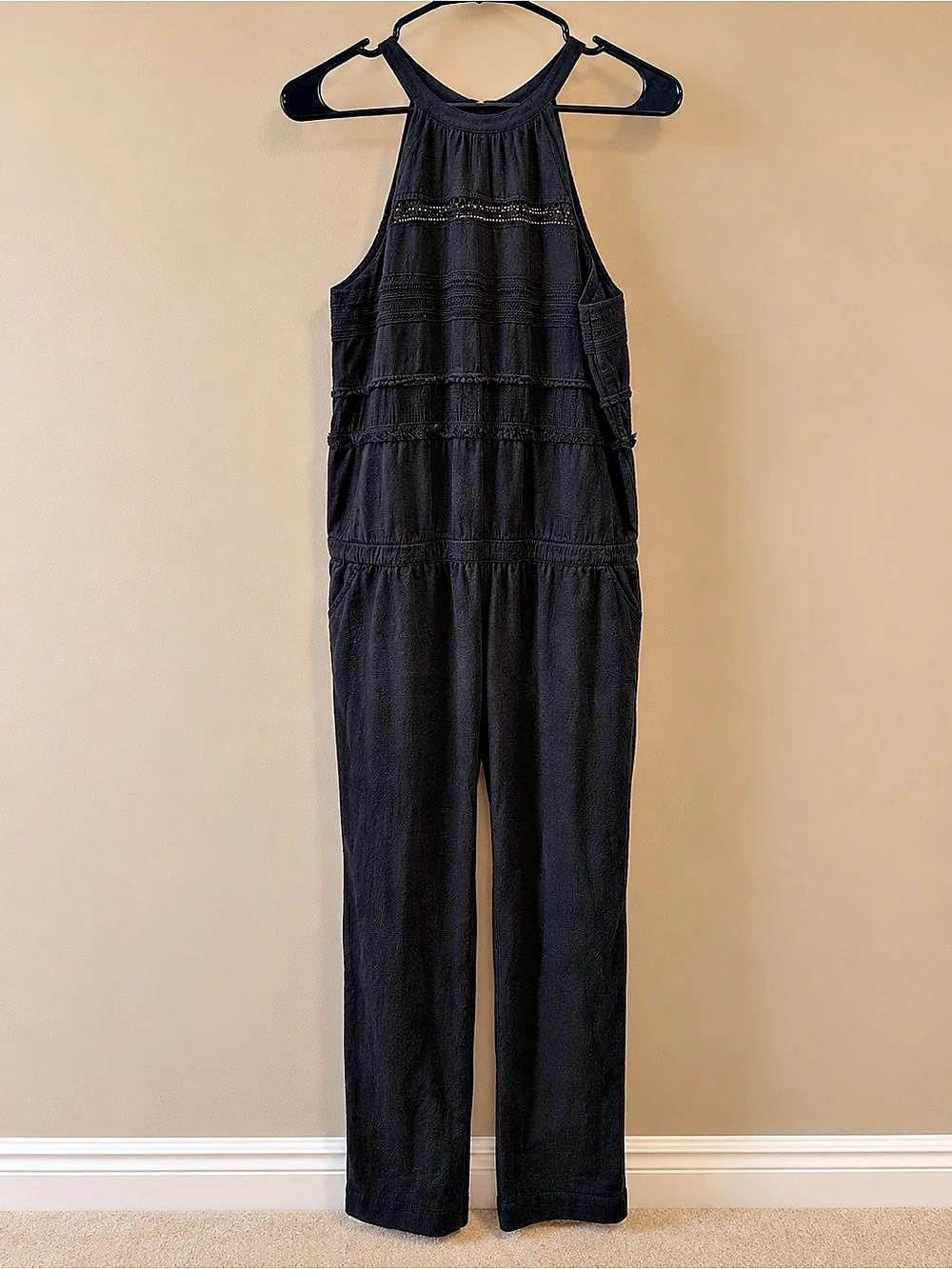 Ann Taylor LOFT Black Wide Leg Jumpsuit Size Small
